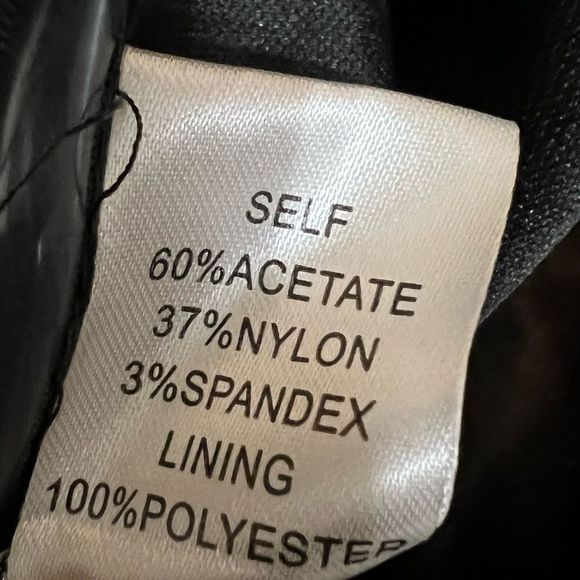 Oleg Cassini black bodycon dress spaghetti strap size 6 style 20612 - Picture 6 of 8